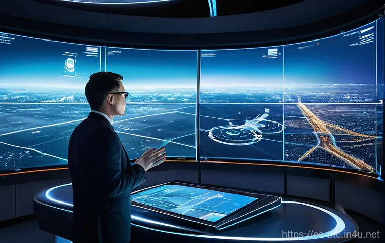 항공교통관제사로 성장하기 위한 커리어 로드맵 - **Prompt 1: Intense Focus in a Modern Control Center**
    "A highly professional and focused air tr...