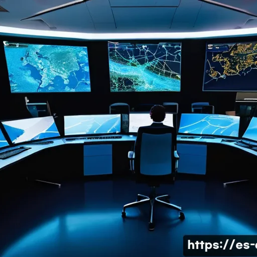 항공교통관제사의 근무 환경 개선 아이디어 - **Prompt 1: The Future of Air Traffic Control with AI**
    "A wide-angle shot of a modern, brightly...